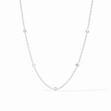 Julie Vos SILVER CELESTE DELICATE STATION NECKLACE Cubic Zirconia