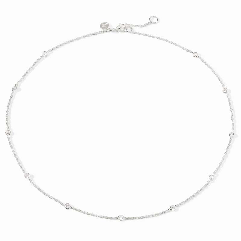 Julie Vos SILVER CELESTE DELICATE STATION NECKLACE