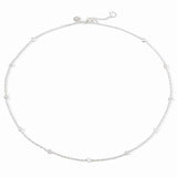 Julie Vos SILVER CELESTE DELICATE STATION NECKLACE