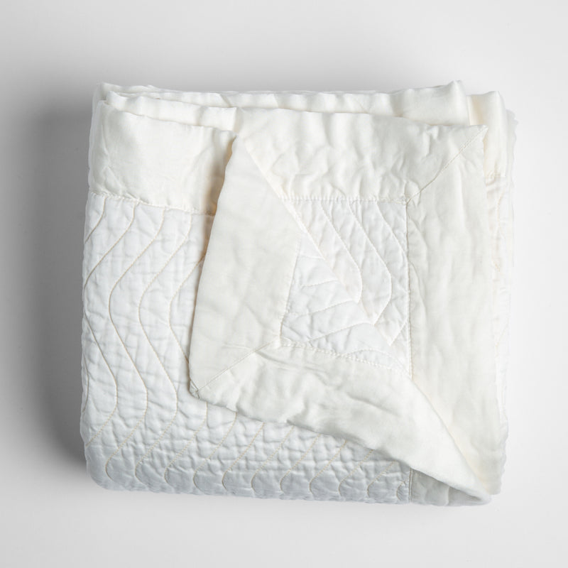 Bella Notte Linens CIRILLO THROW BLANKET Winter White