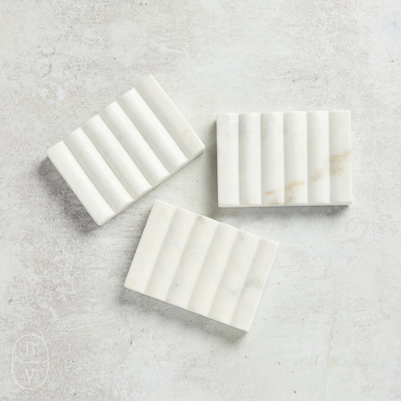 Creative Co-op CARVED MARBLE SOAP DISH