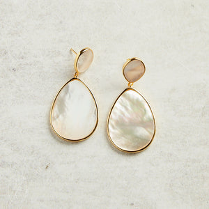 Elyssa Bass Designs DOUBLE DROP EARRINGS Mother of Pearl