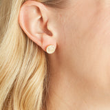 Elyssa Bass Designs BAGUETTE CZ ROUND STUD EARRINGS