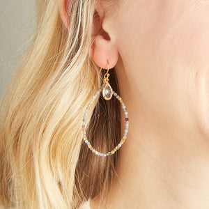 Elyssa Bass Designs BEADED TEARDROP HOOP EARRINGS