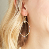 Elyssa Bass Designs BEADED TEARDROP HOOP EARRINGS