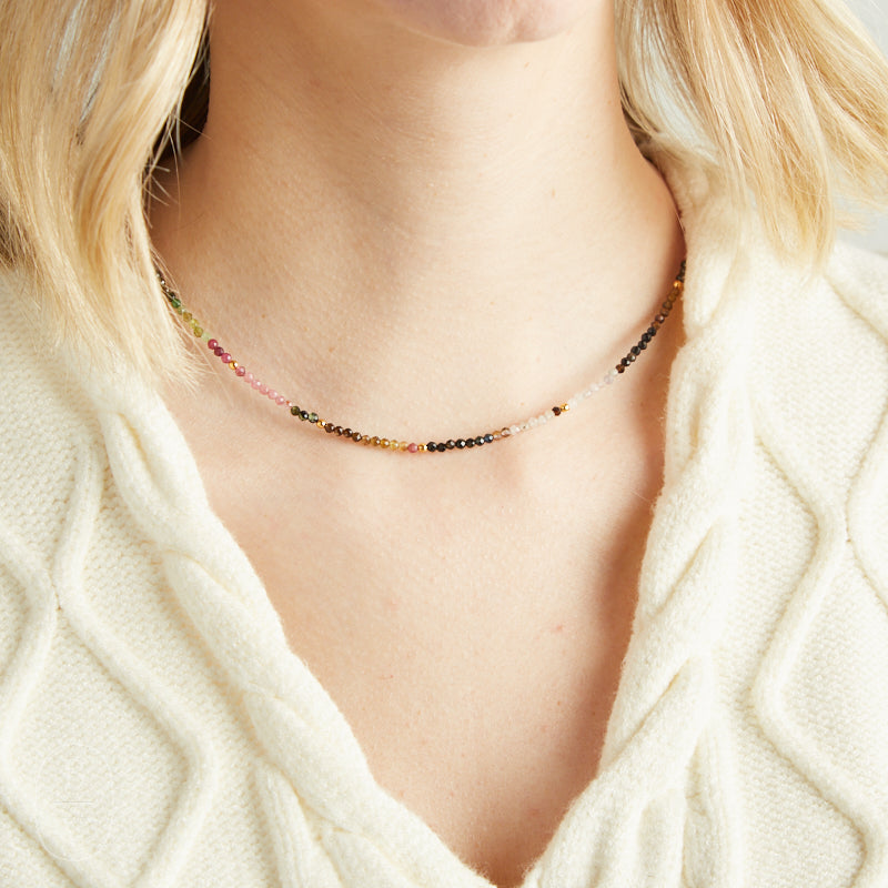 Elyssa Bass Designs GOLD ACCENT SMALL BEAD NECKLACE