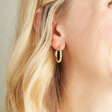 Elyssa Bass Designs PAVE CZ ETERNITY HOOP EARRINGS