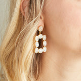 Elyssa Bass Designs RECTANGULAR BEZEL OPEN DROP EARRINGS