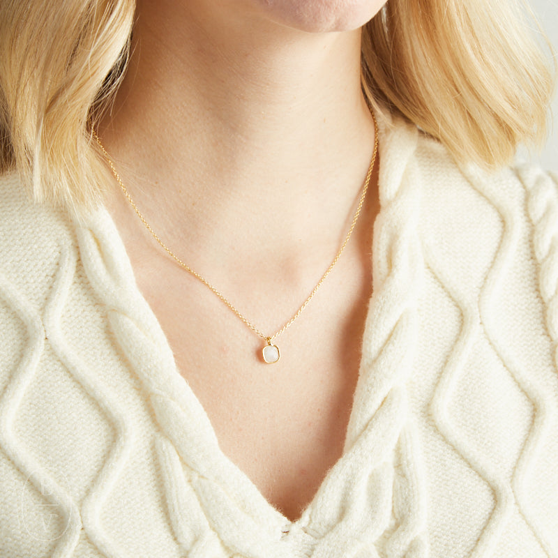 Elyssa Bass Designs TINY SQUARE NECKLACE