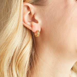 Elyssa Bass Designs TRIPLE BRAIDED HUGGIE HOOPS