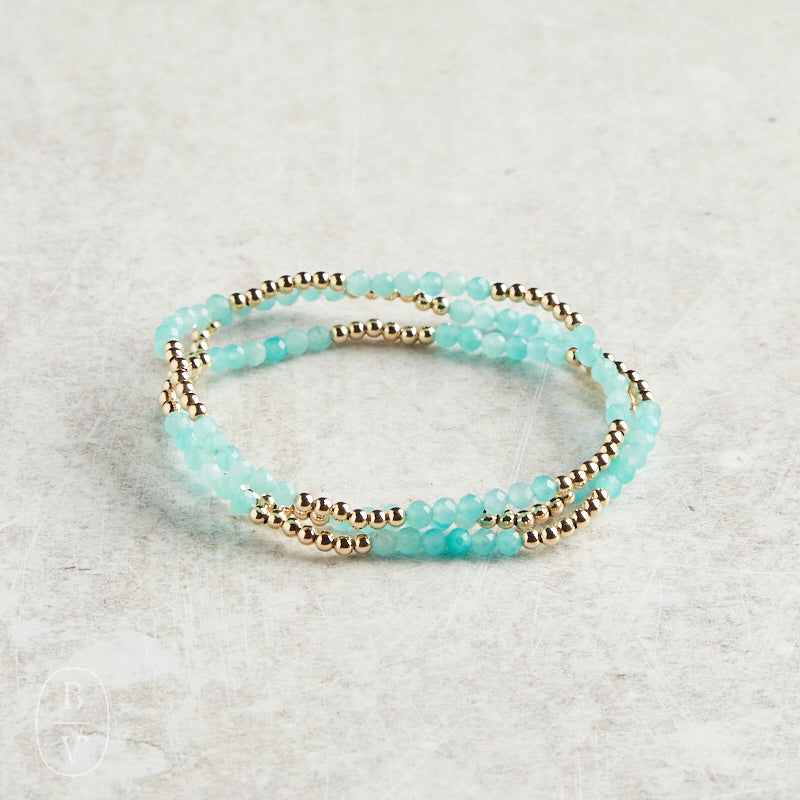 eNewton Design BLISSFUL PATTERN BEAD BRACELET Amazonite 2.5mm