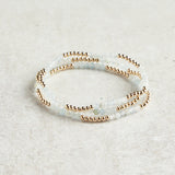 eNewton Design BLISSFUL PATTERN BEAD BRACELET Aquamarine 2.5mm