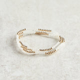 eNewton Design BLISSFUL PATTERN BEAD BRACELET Moonstone 2.5mm