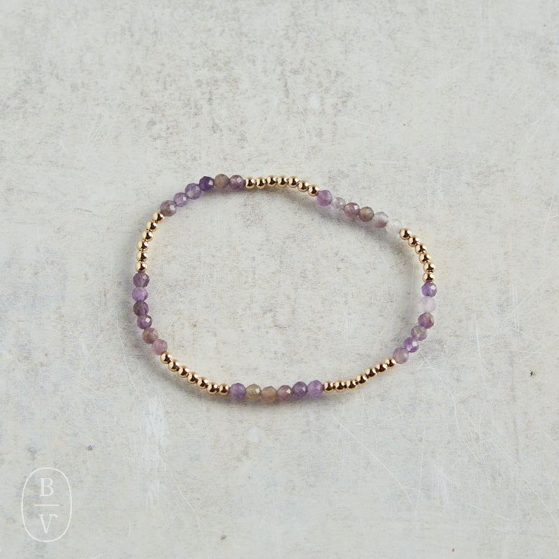 eNewton Design BLISSFUL PATTERN BEAD BRACELET Amethyst 2.5mm