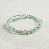 eNewton Design GEMSTONE GOLD SINCERITY PATTERN BRACELET Amazonite 3mm