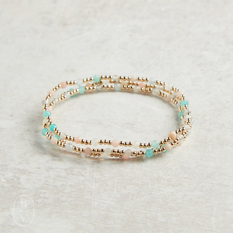 eNewton Design GEMSTONE GOLD SINCERITY PATTERN BRACELET Hot Mess SS25 3mm