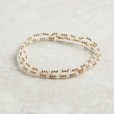 eNewton Design GEMSTONE GOLD SINCERITY PATTERN BRACELET Moonstone 3mm