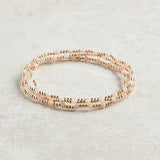 eNewton Design GEMSTONE GOLD SINCERITY PATTERN BRACELET Pink Opal 3mm