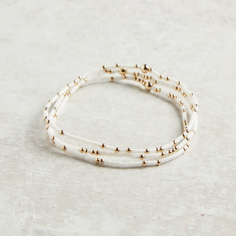 eNewton Design EXTENDS HOPE UNWRITTEN BRACELET SPRING 7.25" White