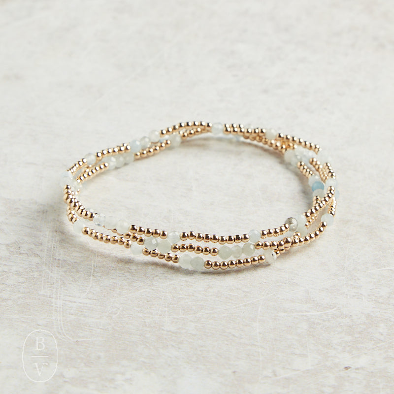 eNewton Design EXTENDS HOPE UNWRITTEN GEMSTONE BRACELET 7.25" Aquamarine