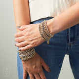 eNewton Design FACETED HEMATITE INSPIRE SMALL GOLD CHARM BRACELET