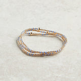 eNewton Design HOPE JOY GOLD PATTERN BEAD BRACELET Bright Blue 2mm