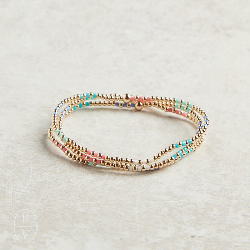 eNewton Design HOPE JOY GOLD PATTERN BEAD BRACELET Hot Mess SS25 2mm