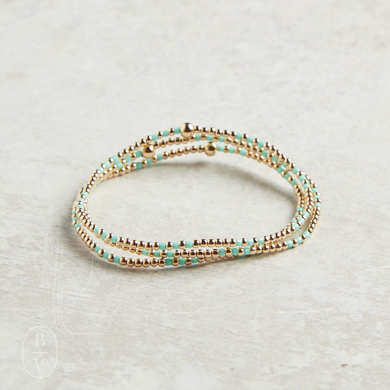 eNewton Design HOPE JOY GOLD PATTERN BEAD BRACELET Mint 2mm