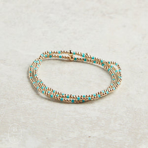 eNewton Design EGIRL HOPE SINCERITY PATTERN BRACELET SPRING 5.5" Turquoise