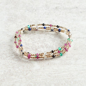 eNewton Design SINCERITY PATTERN GEMSTONE BEAD BRACELET Hot Mess Fall Winter 3mm