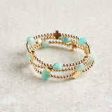 eNewton Design SIGNATURE CROSS ADMIRE PATTERN BRACELET Amazonite 3mm