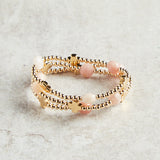 eNewton Design SIGNATURE CROSS ADMIRE PATTERN BRACELET Pink Opal 3mm
