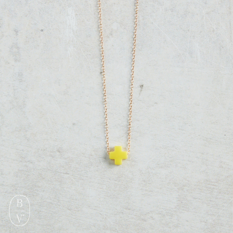 eNewton Design SIGNATURE CROSS NECKLACE Canary 16