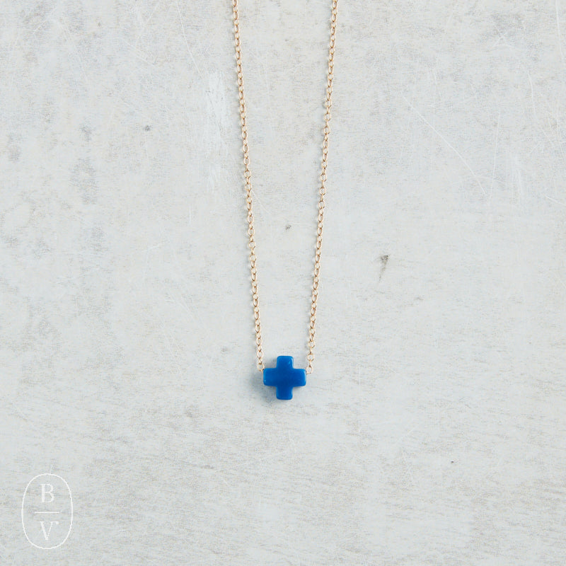 eNewton Design SIGNATURE CROSS NECKLACE Cobalt 16