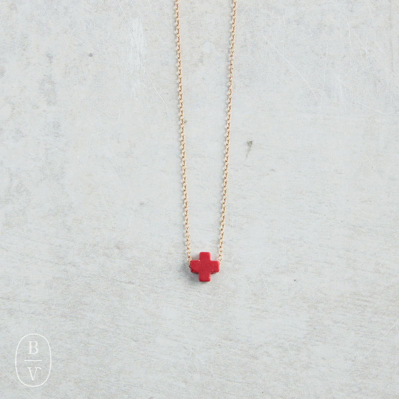 eNewton Design SIGNATURE CROSS NECKLACE Red 16