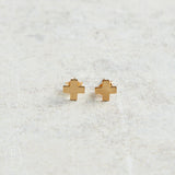 eNewton Design SIGNATURE CROSS STUD Gold