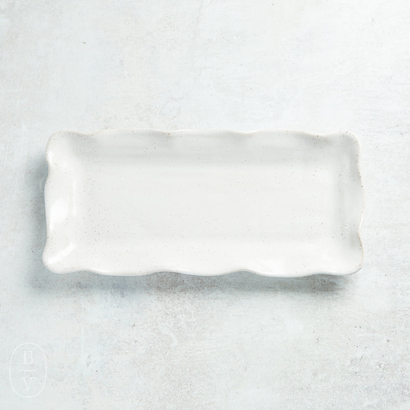 Etta B Pottery APPETIZER TRAY Eyelet White 13