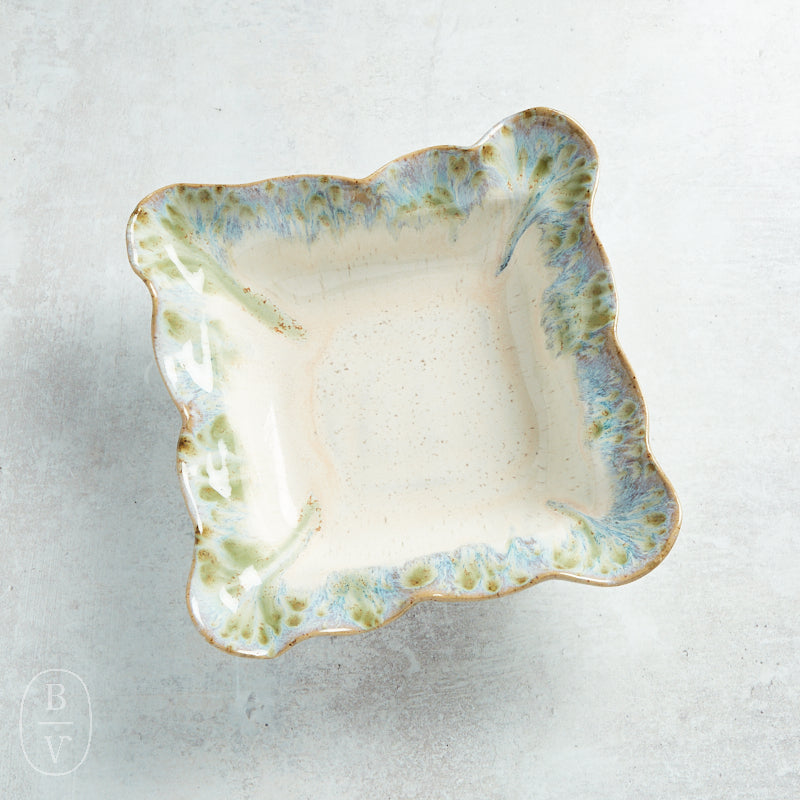 Etta B Pottery MEDIUM SQUARE BOWL Botanical