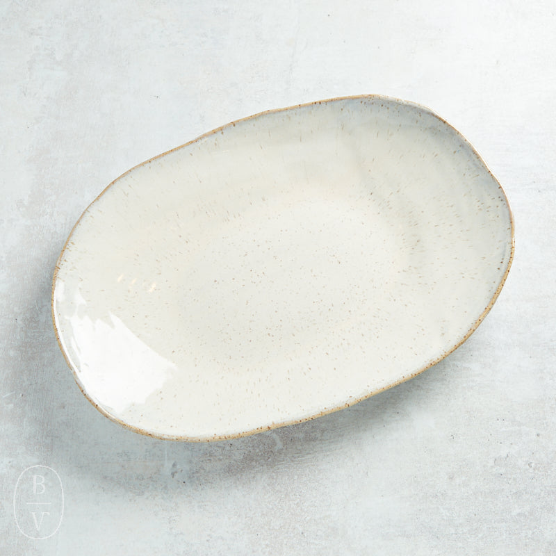 Etta B Pottery OVAL SANDWICH PLATTER Chantilly Cream