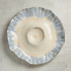 Etta B Pottery CRUDITES SERVER DISH Blue Willow