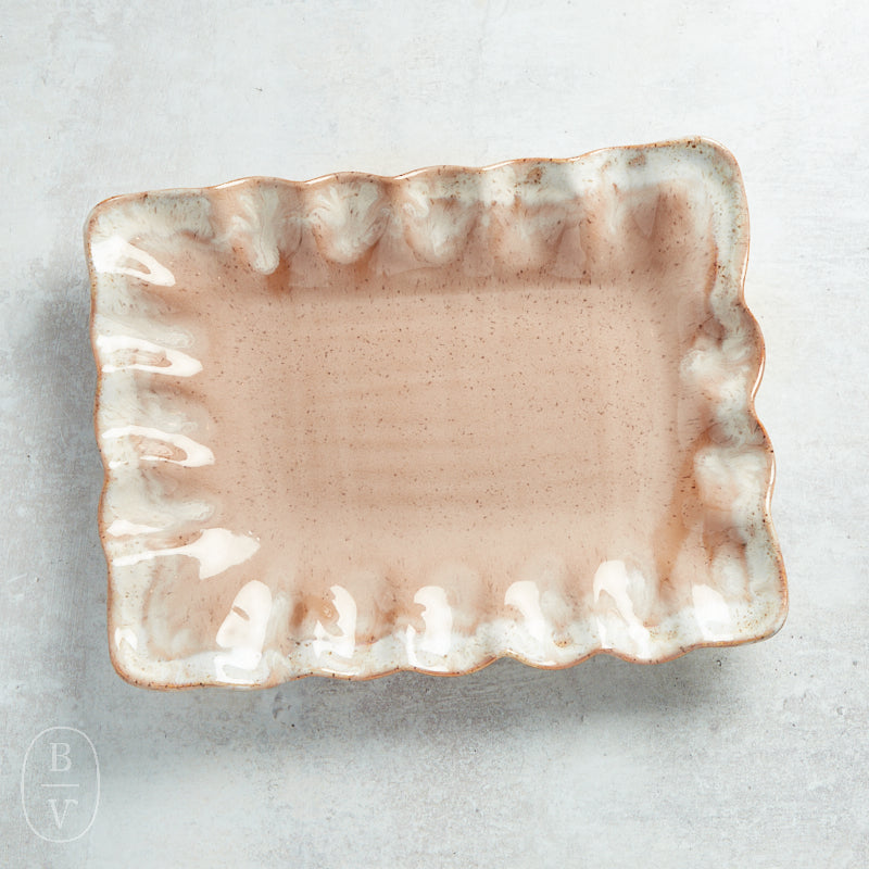 Etta B Pottery FLUTTERED RECTANGLE TRAY Primrose