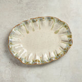 Etta B Pottery FLUTTERED OVAL PLATTER Botanical