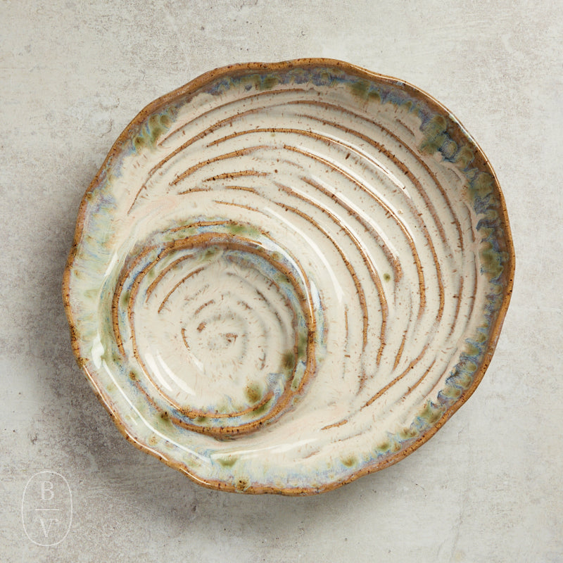 Etta B Pottery FRUIT AND DIP PLATTER Botanical