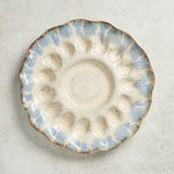 Etta B Pottery HANDCRAFTED EGG PLATTER Blue Willow