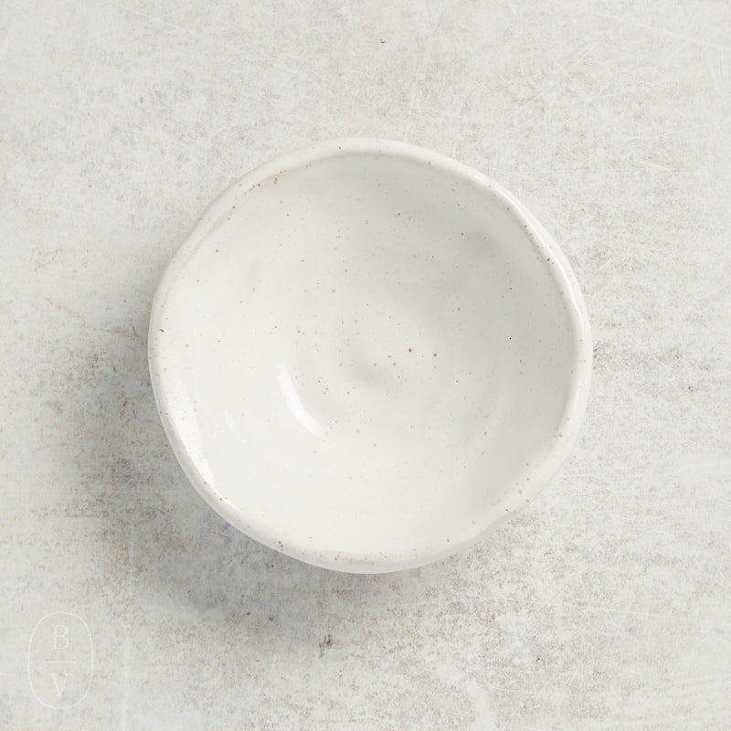Etta B Pottery SAUCE DISH Eyelet White