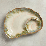 Etta B Pottery WAVY CHIP AND DIP DISH Botanical