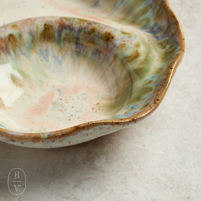 Etta B Pottery WAVY CHIP AND DIP DISH