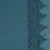 Bella Notte Linens LINEN FLAT SHEET WITH COTTON LACE TRIM Cenote