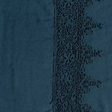 Bella Notte Linens LINEN FLAT SHEET WITH COTTON LACE TRIM Midnight