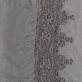 Bella Notte Linens LINEN FLAT SHEET WITH COTTON LACE TRIM Moonlight